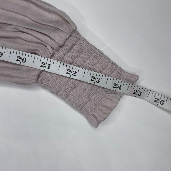 RACHEL Rachel Roy Lavender Tie Collar Shirred Cuff Peasant Blouse Shirt Top XS - Picture 7 of 10